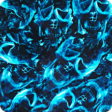 Cargar imagen en el visor de la galería, HLC-068 Lámina hidroimpresión llamas y calaveras
