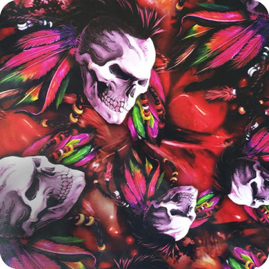 HLC-071 Lámina hidroimpresión llamas y calaveras