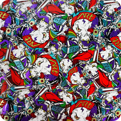 HLC-089 Lámina hidroimpresión llamas y calaveras