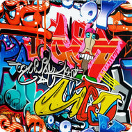 HOT-049 Wassertransferdruck Folie Sticker Bomb Graffiti bunt 50 cm